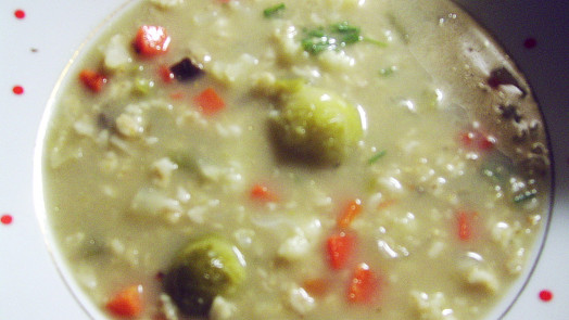Polévka  čtyřsurovinová (zelenina,droždí,ovesné vločky,houby)
