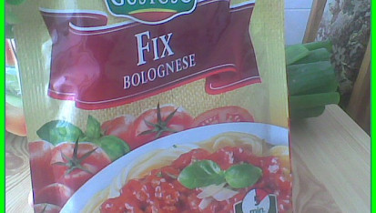 Omáčka s mletým masem na těstoviny, Fix  v Kauflandu-odd koření,polévky v sáčku ap