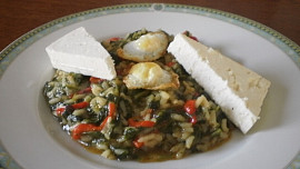 Řecké spanakorizo-špenát s rýží