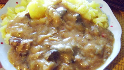Houbové vepřové maso s paprikou, detail...