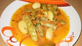 Řecké fazolové lusky s bramborama- fasolakia me patates
