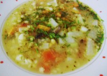 Houbová polévka s kroupama