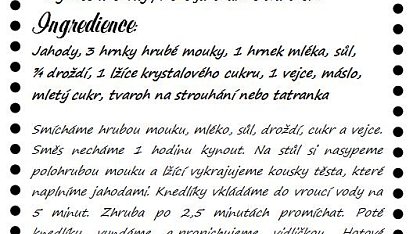 Kynuté knedlíky plněné jahodami, Recept