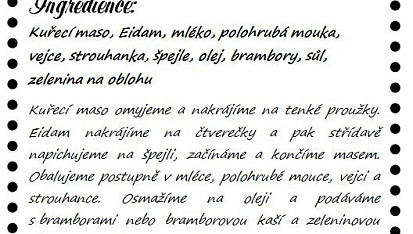 Smažené kuřecí špízy se sýrem, Recept