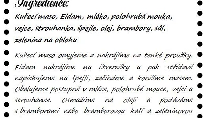 Smažené kuřecí špízy se sýrem, Recept
