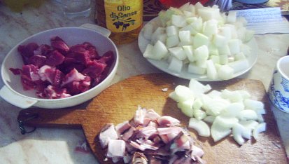 Vepřové v kedlubnách se zázvorem a slaninou, ingredience...