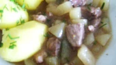 Vepřové v kedlubnách se zázvorem a slaninou, detail...