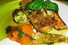 Nilský okoun v bazalkovo-parmezánovém pestu
