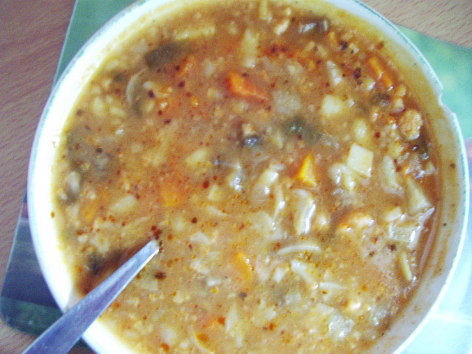 Mačkaná květáková polévka s houbami, Mačkaná květáková polévka s houbami