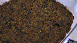 Nákyp nebo sekaná ze sojového granulátu s kroupami