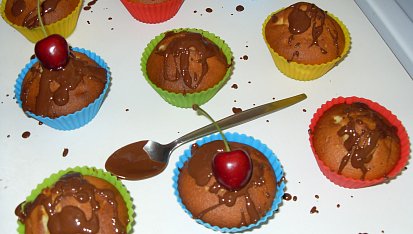 Tvarohové muffiny s čokoládou, hotové muffinky