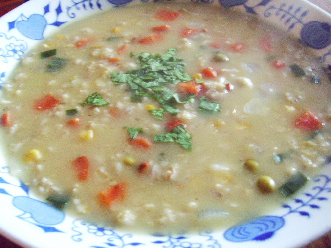 Drožďovo-vločková polévka, detail...