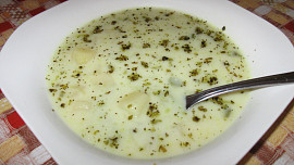 Pórková polévka s taveným sýrem
