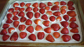 Vodnický koláč s jahodami, příprava před politím želé