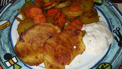 Pečené brambory s mrkví