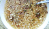Mateřídoušková polévka s hlívou a rýží (detail...)