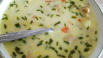 Smetanovo-sýrová polévka s hlívou