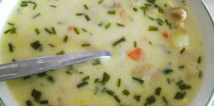 Smetanovo-sýrová polévka s hlívou
