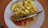 Makrela se zeleninou na grilu