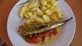 Makrela se zeleninou na grilu