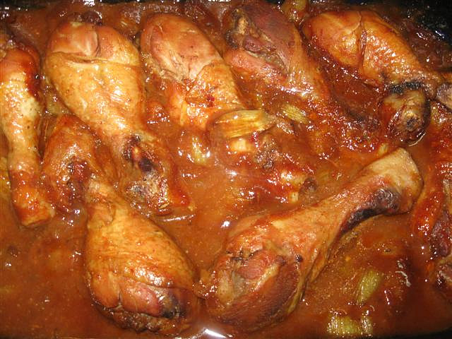 Pečené kuřecí špalíčky s rebarborou