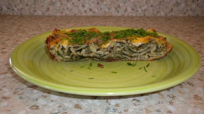 Lasagne s nivou, zelím a špenátem