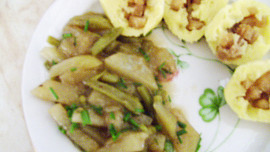 Přílohové kedlubny s fazolkama