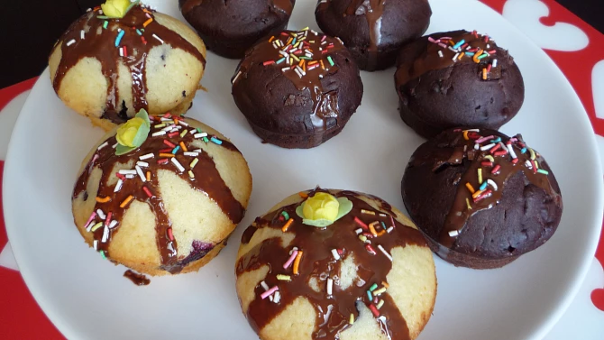 Veselé muffiny s čokofloky