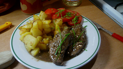 Kančí maso s bramborem