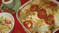 Italské lasagne s listovým špenátem, mozzarellou a parmazánem