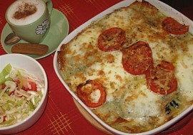 Italské lasagne s listovým špenátem, mozzarellou a parmazánem