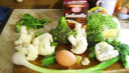 Polévka ze dvou košťálovin s krupkama, ingredience...