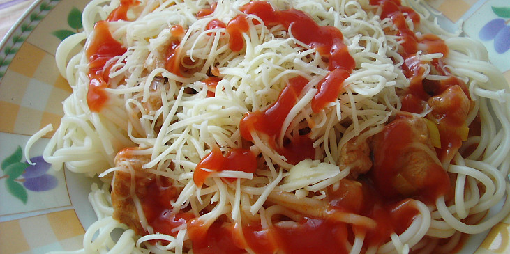 Špagety s pórkem a bylinkami
