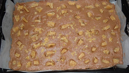 Karamelkové řezy, Připraveno k pečení