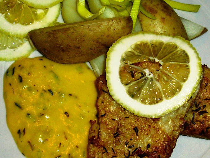 Nilský okoun na tymiánu s citronovou omáčkou, Nilský okoun na tymiánu s citronovou omáčkou