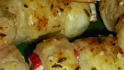 Surimi tyčinky v kabátě z listového těsta, Surimi tyčinky v kabátě z listového těsta