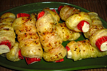 Surimi tyčinky v kabátě z listového těsta