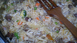 Srdíčková rýže s vlasovými nudlemi