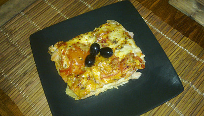 Lasagne se slaninou a žampiony