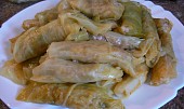 Mahshi cromb - plněné zelné listy směsí rýže (egyptský recept) (Mahshi cromb - plnené kapustné listy zmesou mahshi)