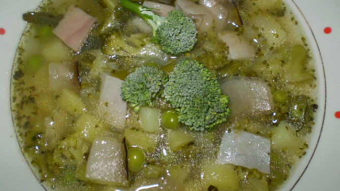 Hráškovo-brokolicová polévka se zakysanou smetanou, Hráškovo-brokolicová polévka se zakysanou smetanou