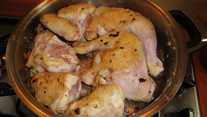 Kuře na pomeranči  se žampiony, připravené