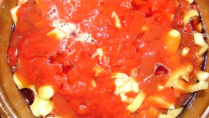 Zapečený Gotthaj, Po zalití omáčkou a pivem, před pečením