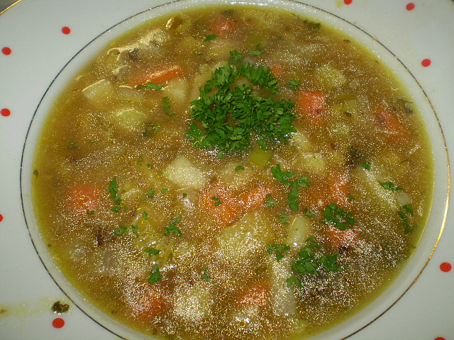 Zeleninovo-pohanková polévka s houbami, Zelenino-pohanková polévka s houbama