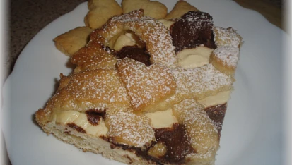Tvarohový linecký koláč s nutelovým krémem