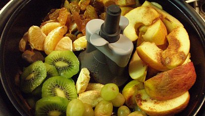 Fritovaná ovocná směs v Actifri, před fritováním