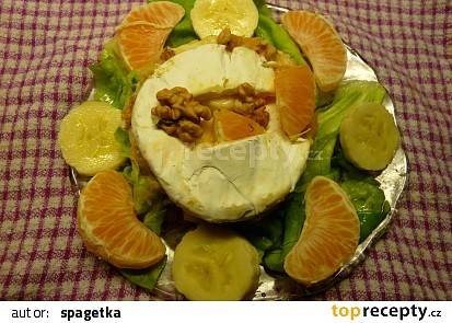 Hermelín plněný mandarinkou a banánem