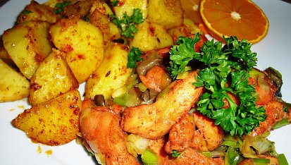 Kuřecí nudle Tandoori masala s hlívou a pórkem, Kuřecí nudle Tandoori masala s hlívou a pórkem