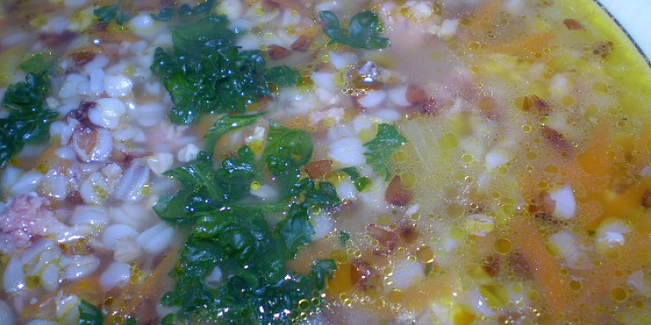 Kuřecí polévka s pohankou (detail)