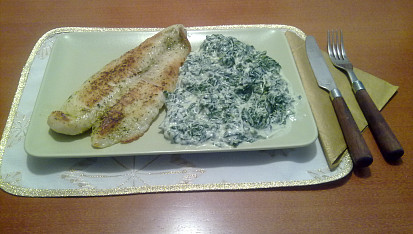 Pangasius s čerstvým špenátem